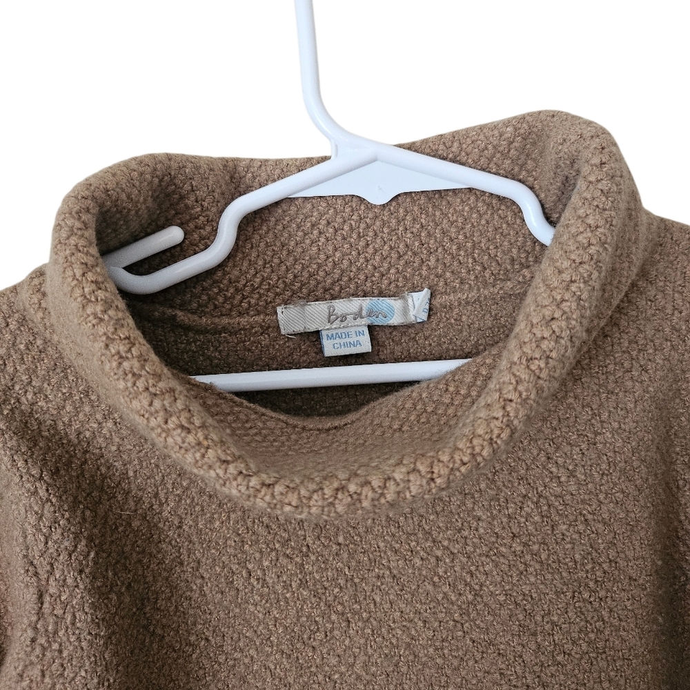 Boden Girls Wool Cotton Blend Tan Textured Knit Cozy Sweater, Size 4 - Picture 2 of 7